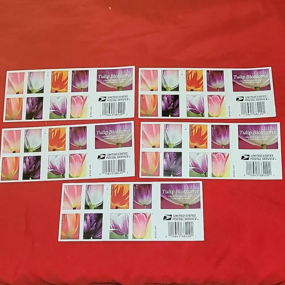 100 Tulip Blossoms 2022‎ Forever Postage Stamps US Postal USPS Wedding Flowers